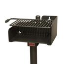 Pilot Rock Black Enamel Steel Embedded Grill Mount Base Post with Swivel Grate 