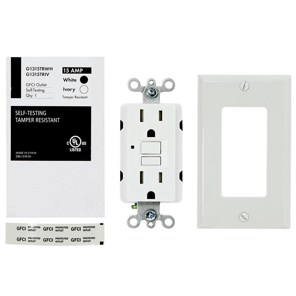 USI Electric White 120V GFCI Receptacle (Pack of 10) 
