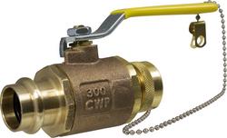 3/4 in. Cast Bronze Full Port Press x GHT 200# Ball Valve