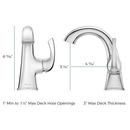 Pfister Brushed Nickel Single Handle Monoblock Vessel Filler Bathroom Sink Faucet 