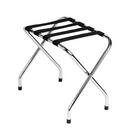 Metal Luggage Rack in Polished Chrome and Black