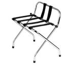 Steel Luggage Rack with Backrest in Polished Chrome and Black