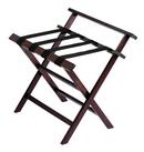 Wood Luggage Rack with Backrest in Rosewood