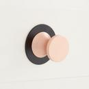 Signature Hardware Satin Rose Gold/Matte Black 2 in. Brass Round Cabinet Knob 