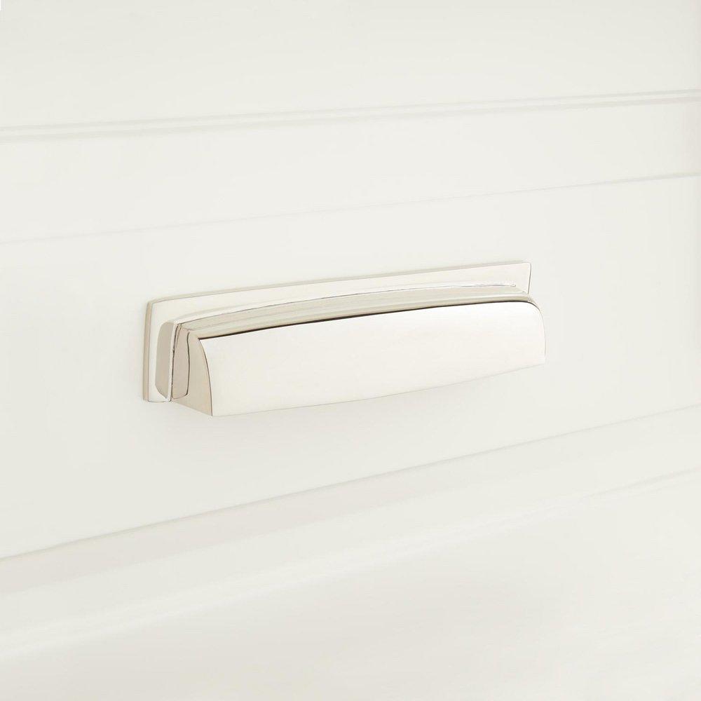 Signature Hardware Polished Nickel 5 in. Brass Cup Pull 