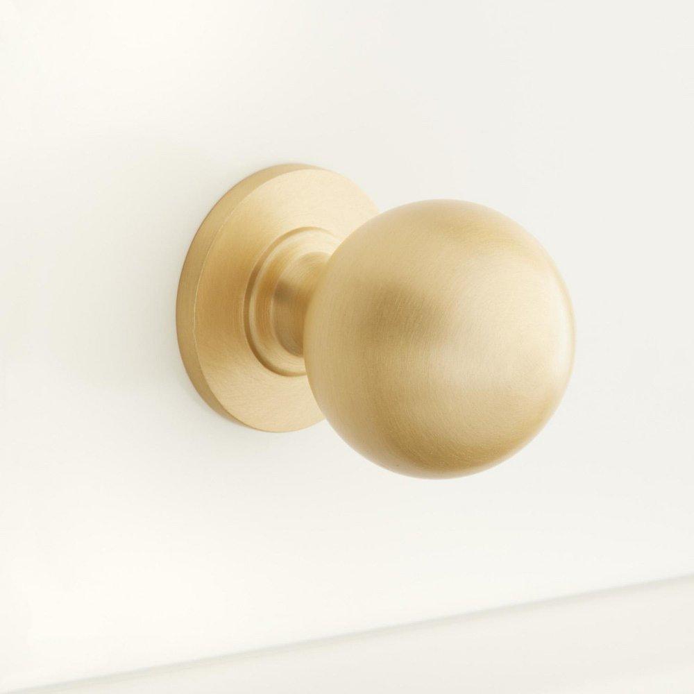 Signature Hardware Matte Black 1 in. Brass Round Cabinet Knob 