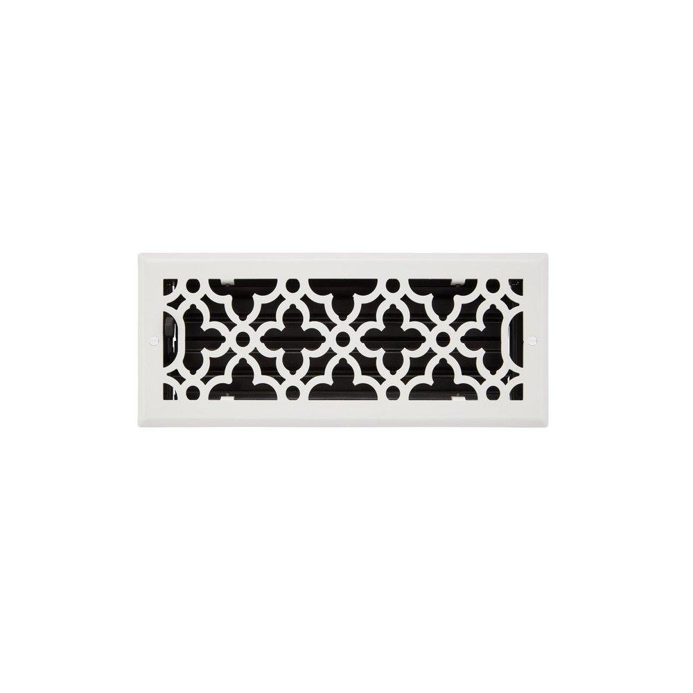 Signature Hardware White 4 x 12 in. Residential Steel Ceiling & Sidewall Register 
