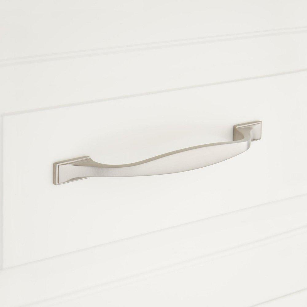 Signature Hardware Polished Nickel 5 in. Brass Cabinet Pull 