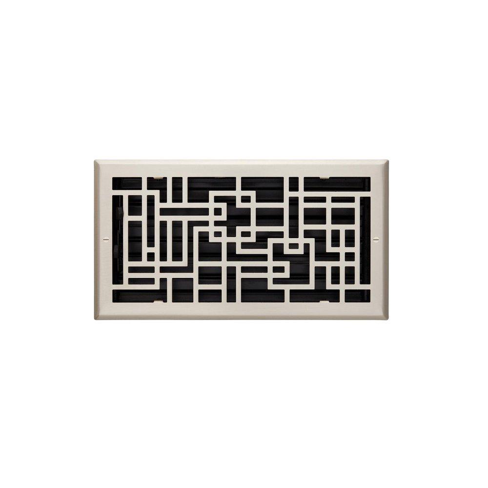 Signature Hardware Brushed Nickel 6 x 14 in. Residential Heavy Duty Steel Ceiling & Sidewall Register 