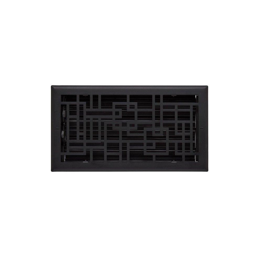 Signature Hardware Black 6 x 10 in. Residential Heavy Duty Steel Ceiling & Sidewall Register 