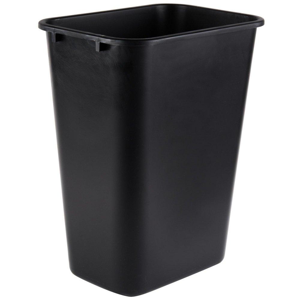 Continental Commercial Products Black 19-7/8 x 15-1/4 x 11 in. 41-1/8 qt Plastic Commercial Rectangle Waste Basket 