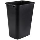 19-7/8 x 15-1/4 x 11 in. 41-1/8 qt Plastic Commercial Rectangle Waste Basket in Black