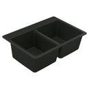 Moen Black 33 x 22 in. No-Hole Granite Double Bowl Drop-in, Dual Mount and Undermount Kitchen Sink 