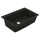 33 x 20-7/8 in. No-Hole Granite Single Bowl Drop-in, Dual Mount and Undermount Kitchen Sink in Black