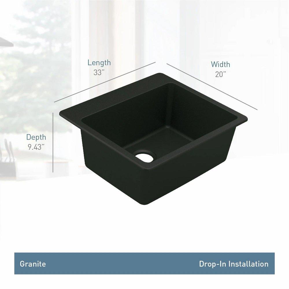 Moen Mocha 25 x 22 in. 5-Hole Granite Single Bowl Dual Mount Kitchen Sink 