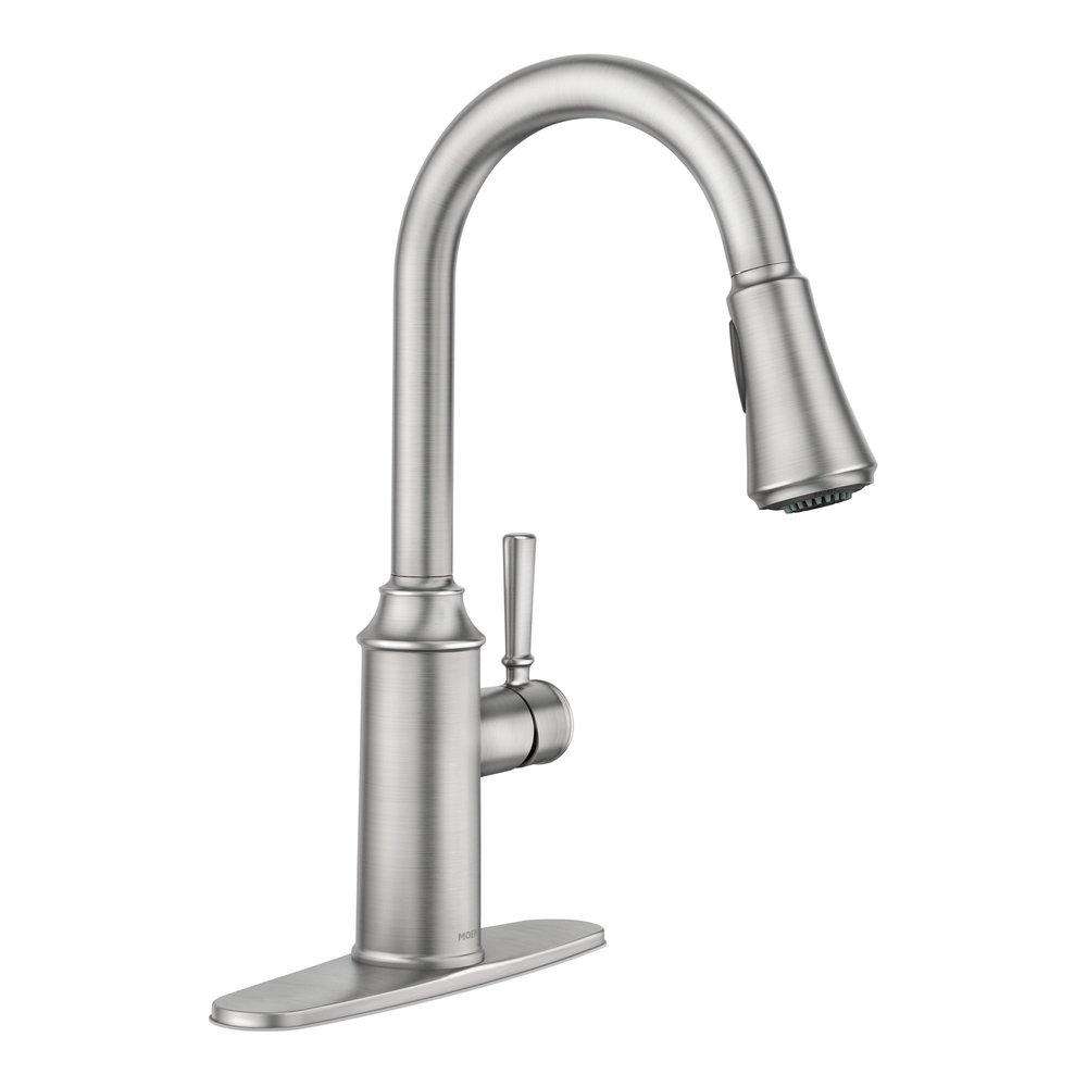 Moen Spot Resist&trade; Stainless Single Handle Pull Down Kitchen Faucet 