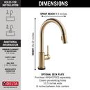 Delta Faucet Champagne Bronze Single Handle Pull Down Voice and Touch Activated Kitchen Faucet 