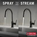 Delta Faucet Matte Black Single Handle Pull Down Voice and Touch Activated Kitchen Faucet 