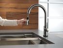 Delta Faucet Black Stainless Single Handle Pull Down Voice and Touch Activated Kitchen Faucet 