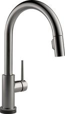 Single Handle Pull Down Kitchen Faucet with Touch and Voice Activation in Black Stainless
