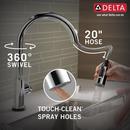 Delta Faucet Chrome Single Handle Pull Down Voice and Touch Activated Kitchen Faucet 