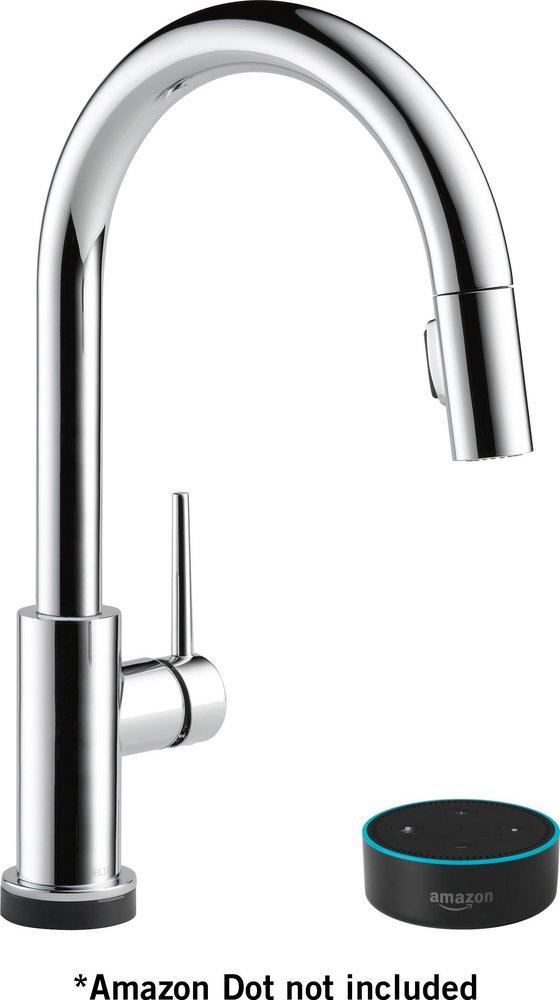 Delta Faucet Chrome Single Handle Pull Down Voice and Touch Activated Kitchen Faucet 