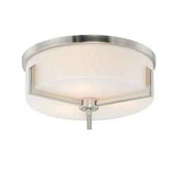 180W 3-Lights A19 Flush Mount Ceiling Fixture in Satin Nickel