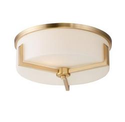 60W 3-Light Flush Mount Ceiling Fixture in Satin Brass