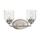 120W 2-Light Medium E-26 Incandescent Vanity Fixture in Satin Nickel