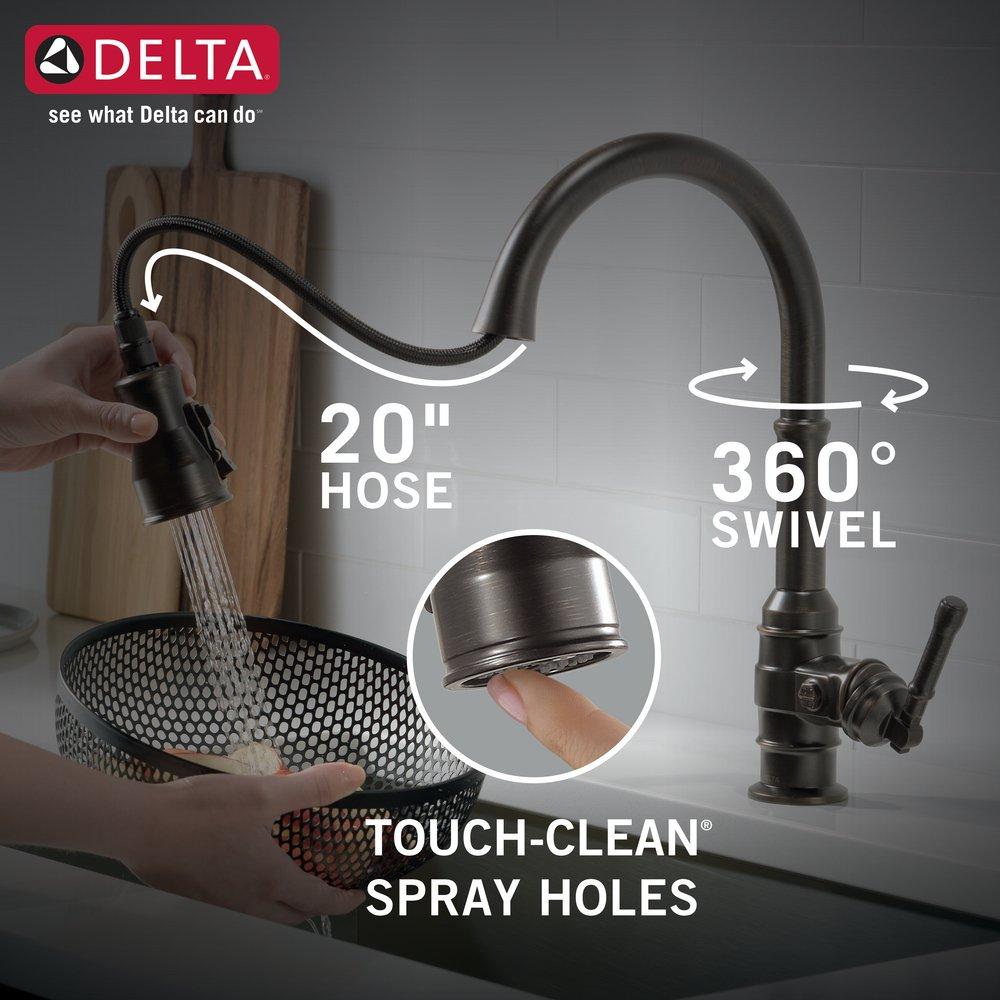 Delta Faucet Venetian Bronze Single Handle Pull Down Kitchen Faucet 