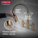 Delta Faucet Champagne Bronze Two Handle Bridge Pull Down Kitchen Faucet 