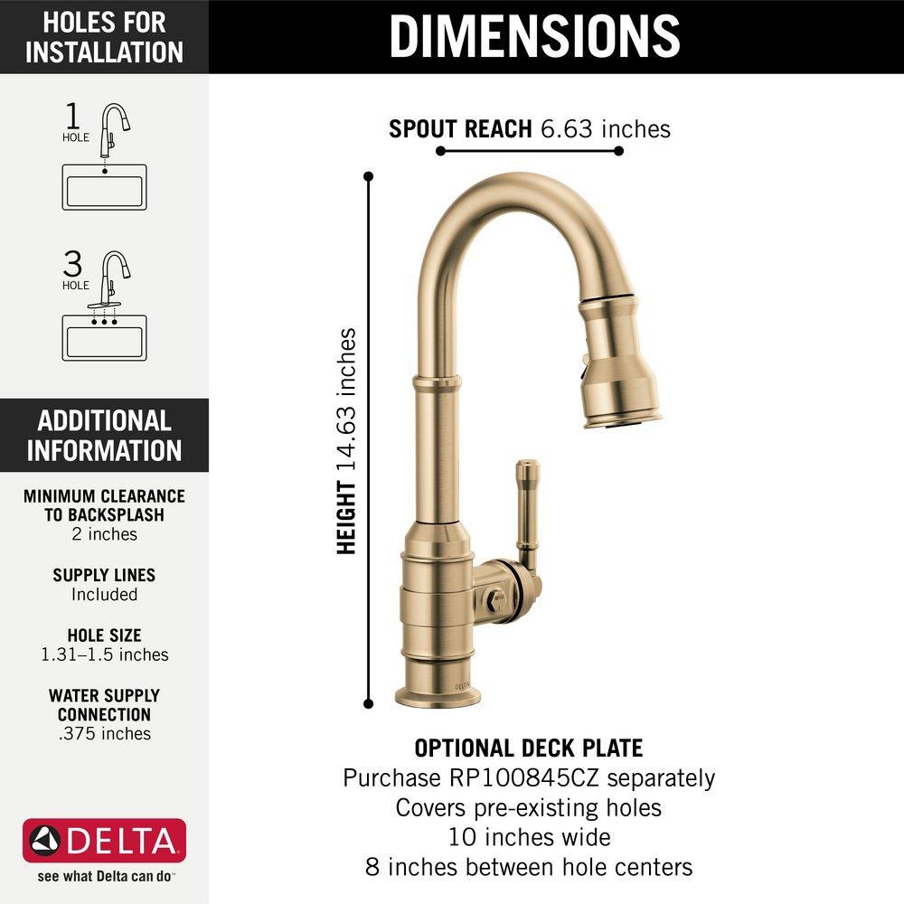 Delta Faucet Champagne Bronze Single Handle Lever Bar Faucet 