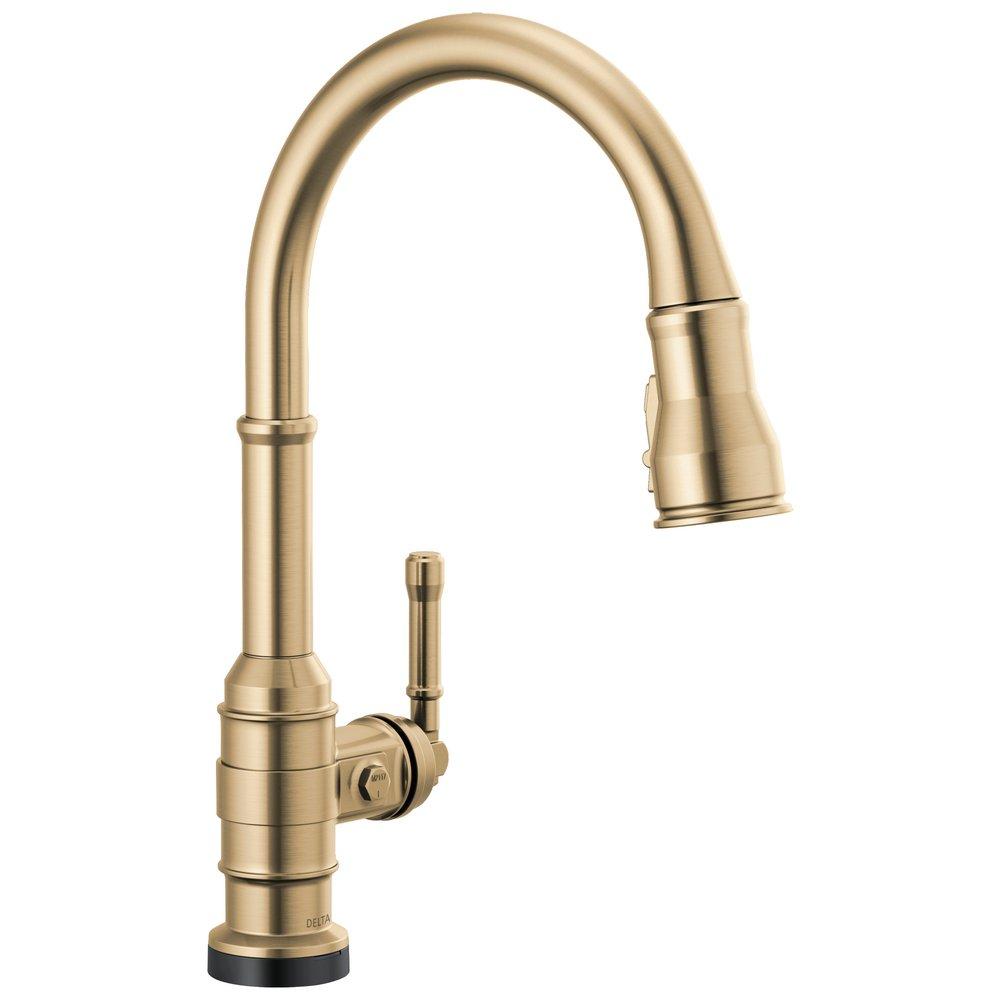 Delta Faucet Champagne Bronze Single Handle Pull Down Touch Activated Kitchen Faucet 