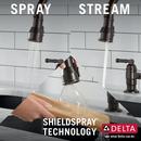 Delta Faucet Venetian Bronze Two Handle Bridge Pull Down Kitchen Faucet 