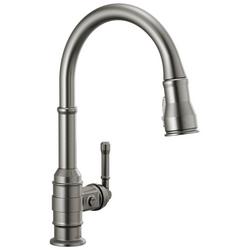 Single Handle Pull Down Kitchen Faucet in Black Stainless
