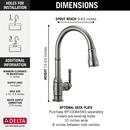 Delta Faucet Black Stainless Single Handle Pull Down Kitchen Faucet 
