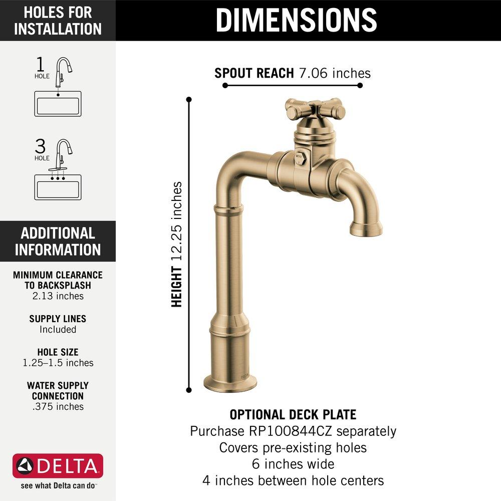 Delta Faucet Brilliance&reg; Champagne Bronze Single Handle Cross Bar Faucet 