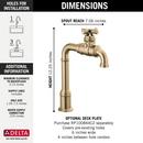 Delta Faucet Brilliance&reg; Champagne Bronze Single Handle Cross Bar Faucet 