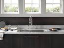 Delta Faucet Chrome Two Handle Bridge Pull Down Widespread Kitchen Faucet 