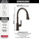 Delta Faucet Venetian&reg; Bronze Single Handle Pull Down Touch Activated Kitchen Faucet 
