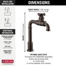 Delta Faucet Venetian Bronze Single Handle Cross Bar Faucet 
