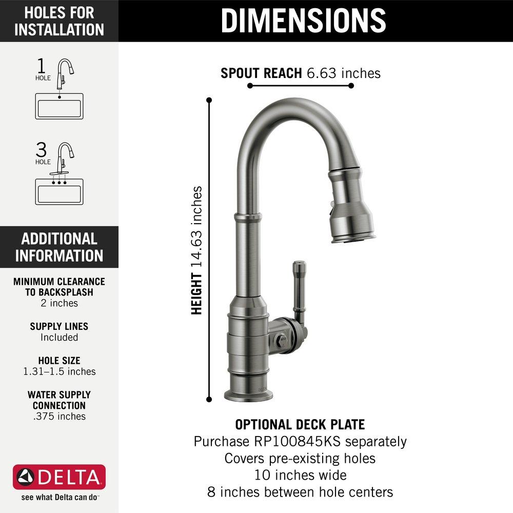 Delta Faucet Black Stainless Single Handle Lever Bar Faucet 