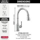 Delta Faucet Chrome Single Handle Pull Down Kitchen Faucet 