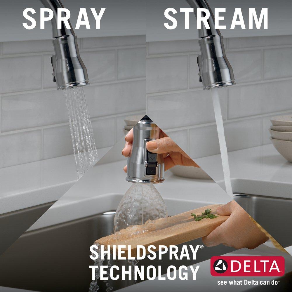 Delta Faucet Arctic Stainless Single Handle Pull Down Kitchen Faucet 