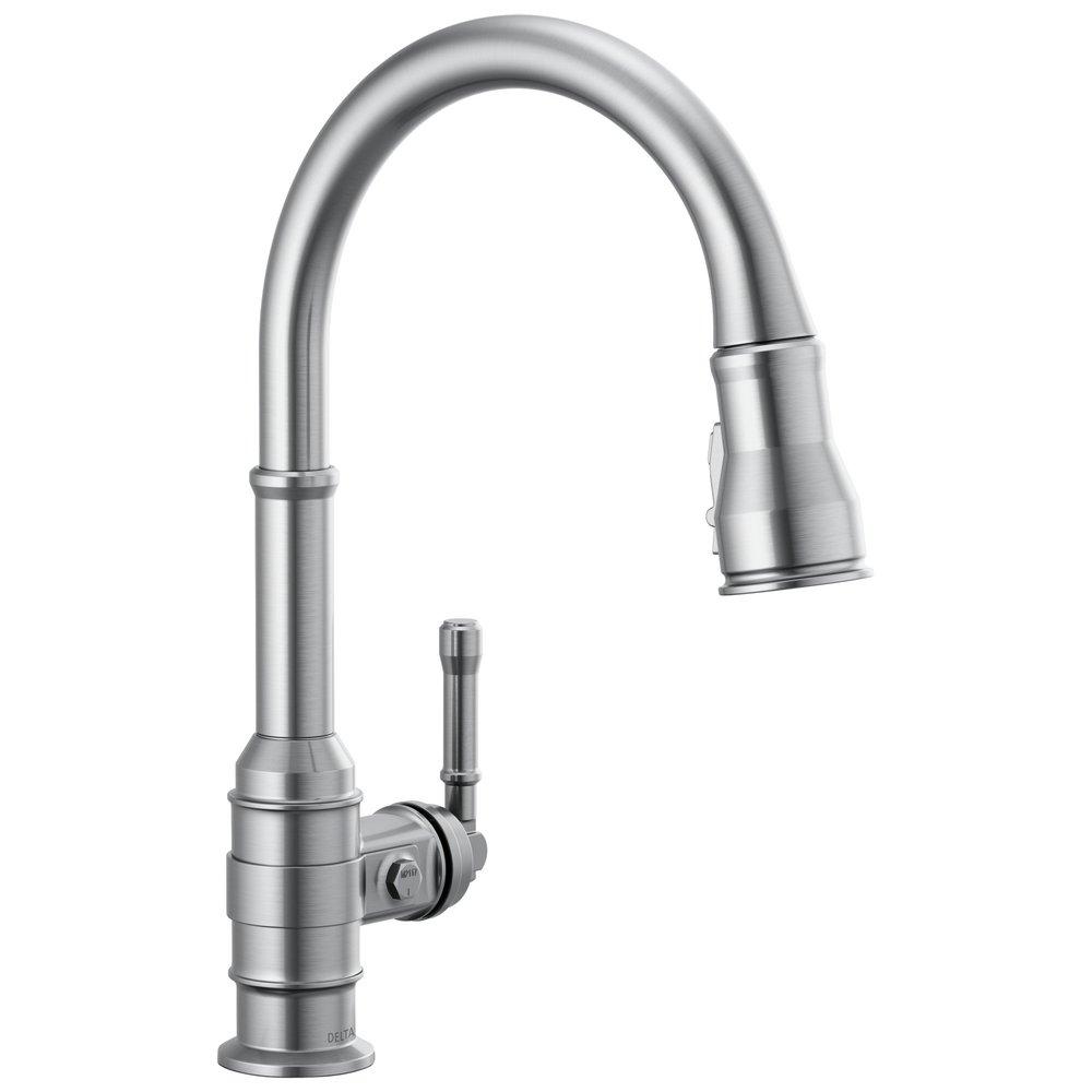 Delta Faucet Arctic Stainless Single Handle Pull Down Kitchen Faucet 