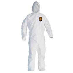 Breathable Particle Protection Coveralls, Zipper Front, Elastic Back, Wrists, Ankles & Hood, White,  2XL (Case of 24)