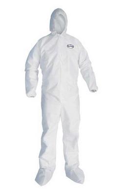 Breathable Splash & Particle Protection Coveralls, Zipper Front, Elastic Back, Wrists, Ankles, Hood & Boots, 3XL (Case of 21)