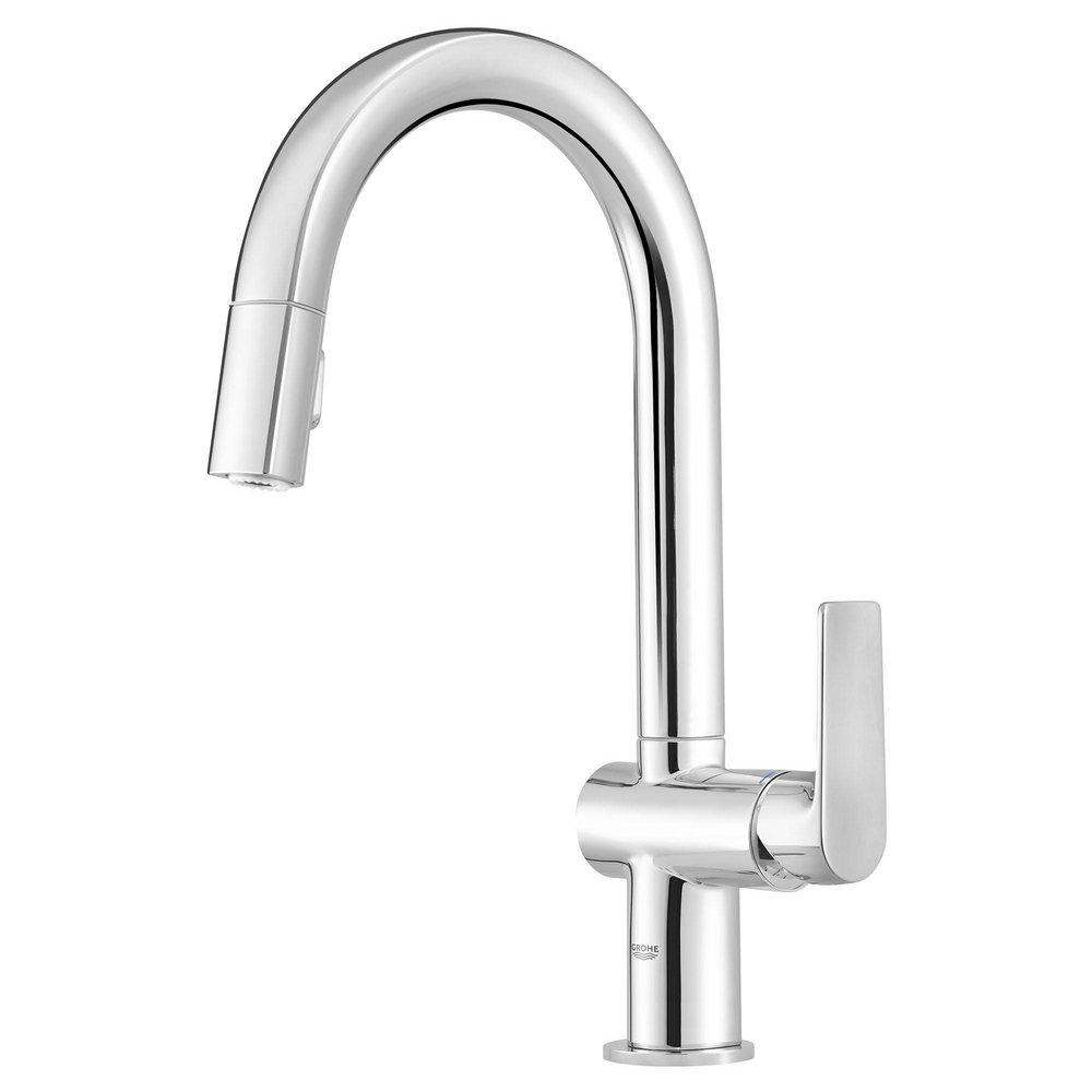 GROHE StarLight Chrome Monoblock Single Handle Pull Down Kitchen Faucet 