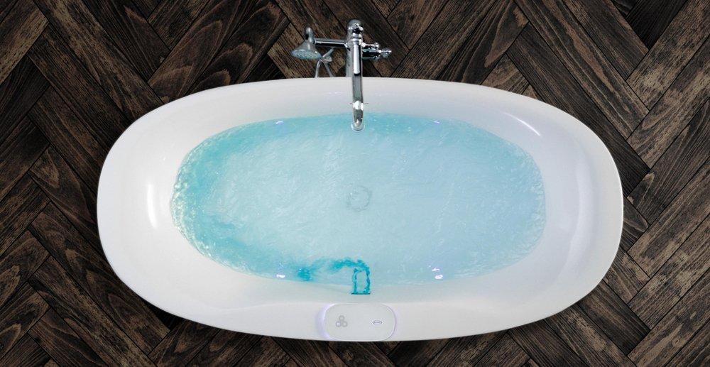 JACUZZI&reg; White Gloss Freestanding Bathtub Center Drain in White Gloss 