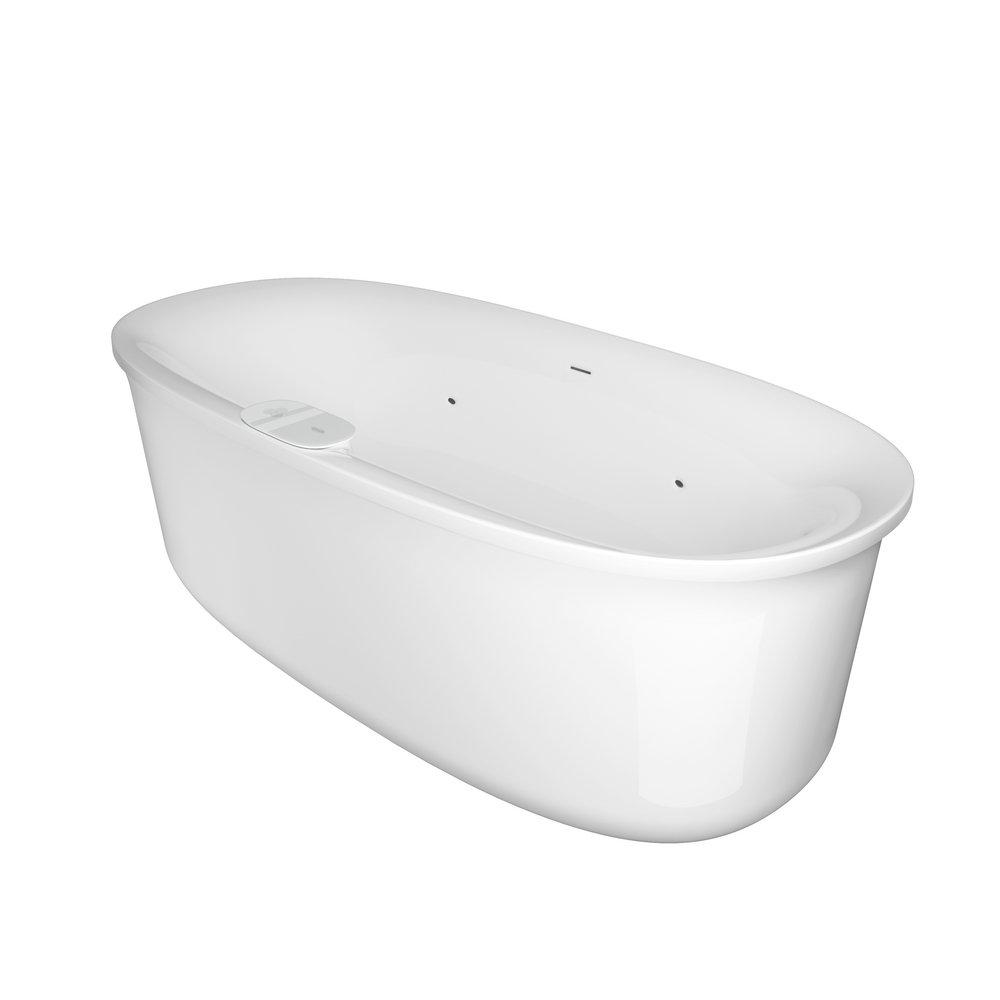 JACUZZI&reg; White Gloss Freestanding Bathtub Center Drain in White Gloss 